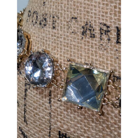 Chunky Gold Tone Large Rhinestone Chain Link Belt 28"-39" - Picture 5 of 7